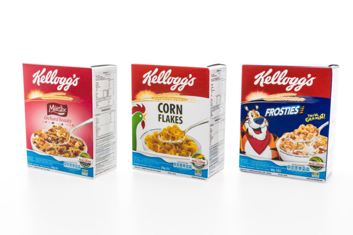 Kellogg's cereal boxes