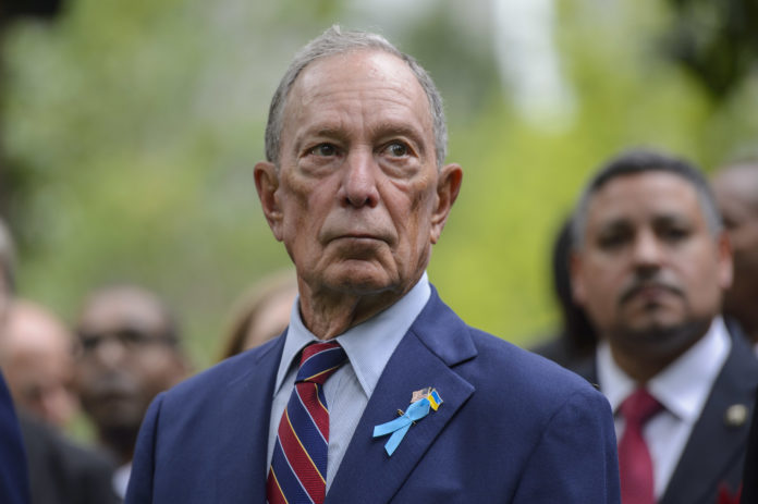 Michael Bloomberg at a commemoration ceremony at the National September 11th Memorial in New York in September 2022