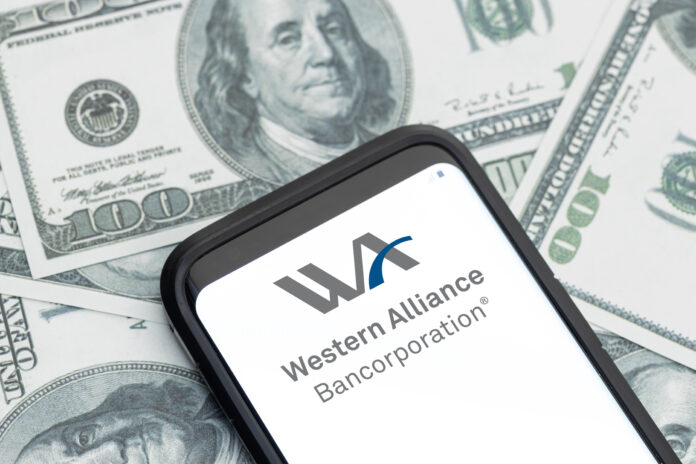 Western Alliance financial services company logo on Smartphone screen