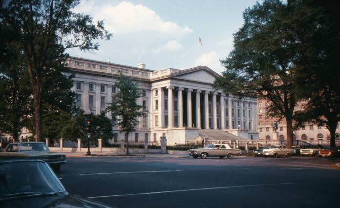 US Department of Treasury Building in Washington D.C., USA