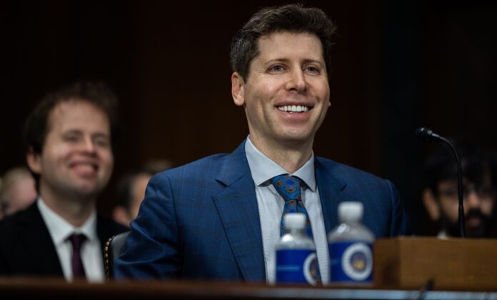 Open AI's CEO Sam Altman testifies at an oversight hearing by the Senate Judiciary's Subcommittee on Privacy in May 2023